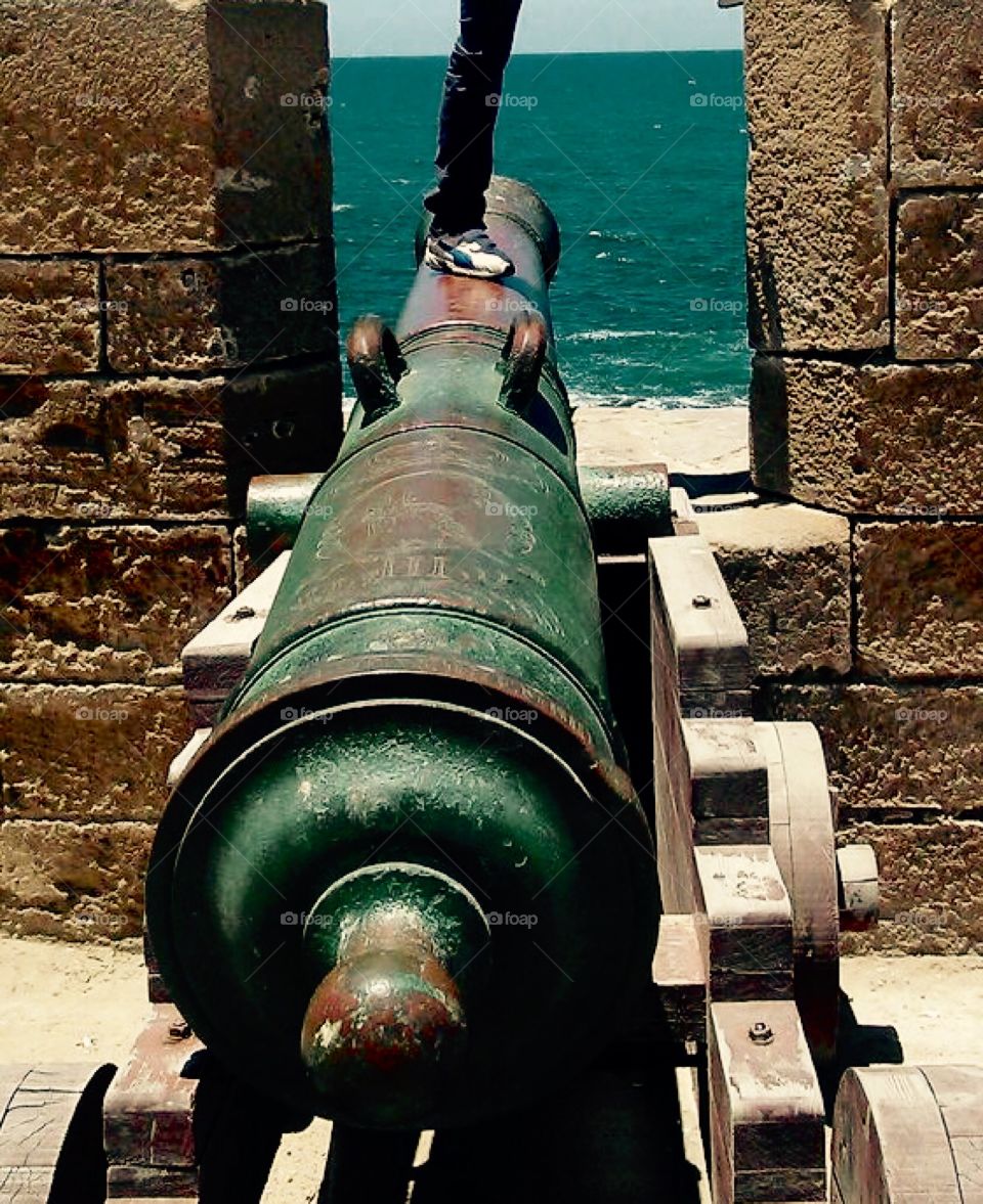 Old cannon overlooking the sea