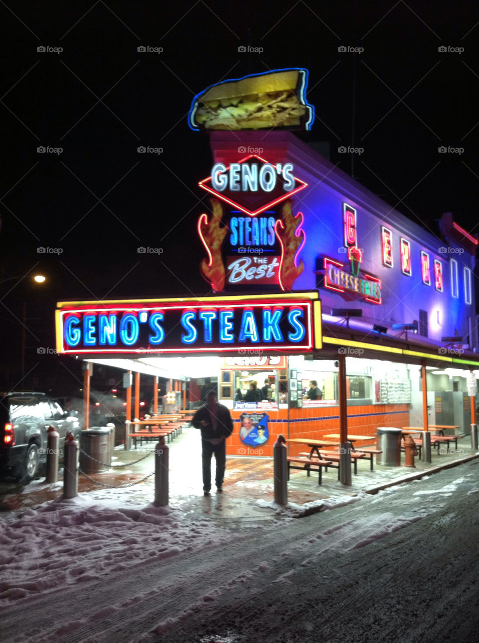 Geno's Famous Cheesesteaks in Philly!