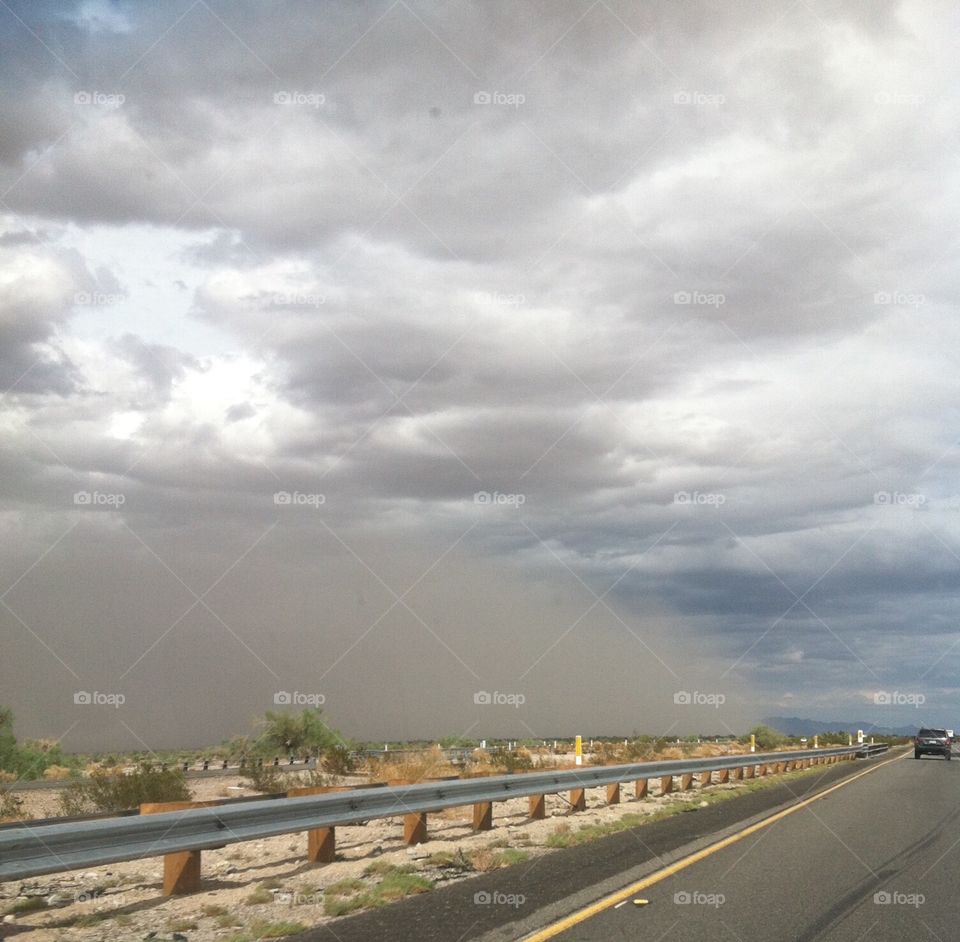 Dust Storm over highway 