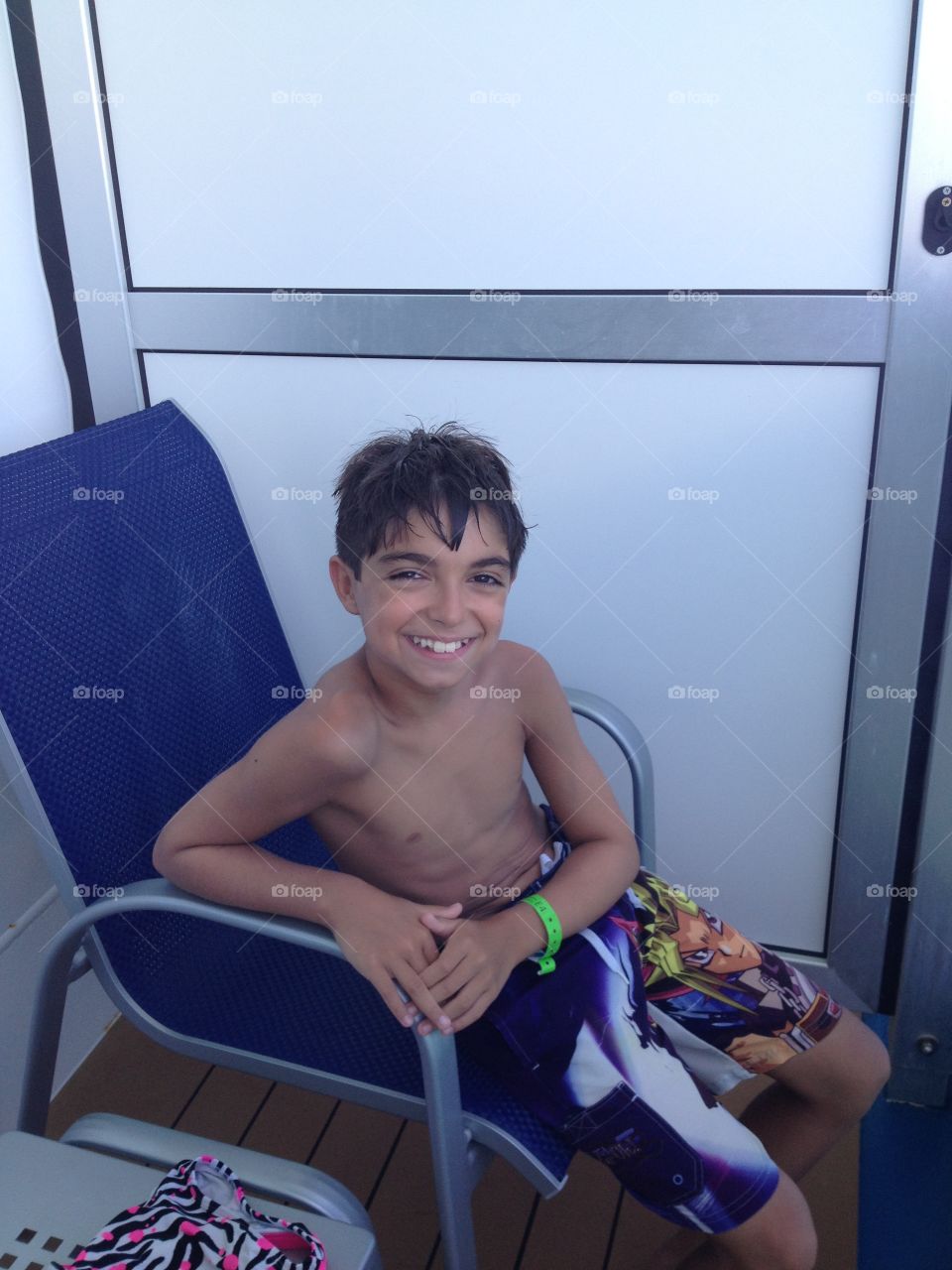 On a cruise ship balcony