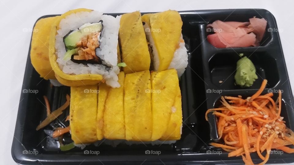 vegetarian sushi, plantain