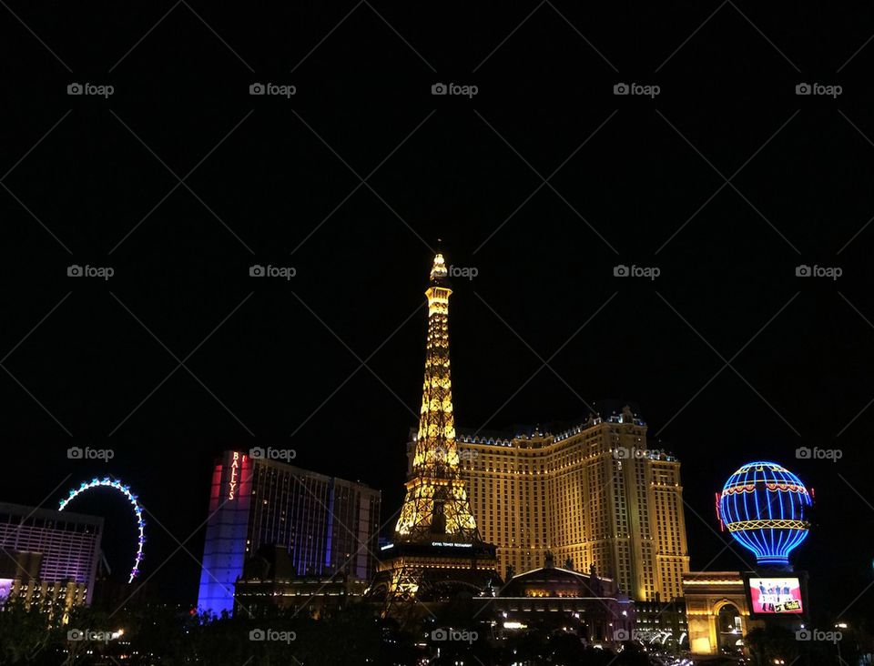 Paris Vegas at Night