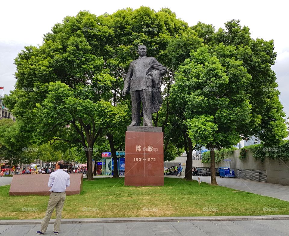 A statue at The Bund, Shanghai, China.