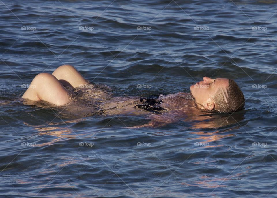 A woman in the water