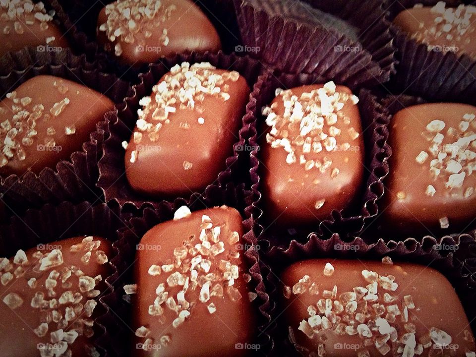 Sea salt covered milk chocolate caramels...