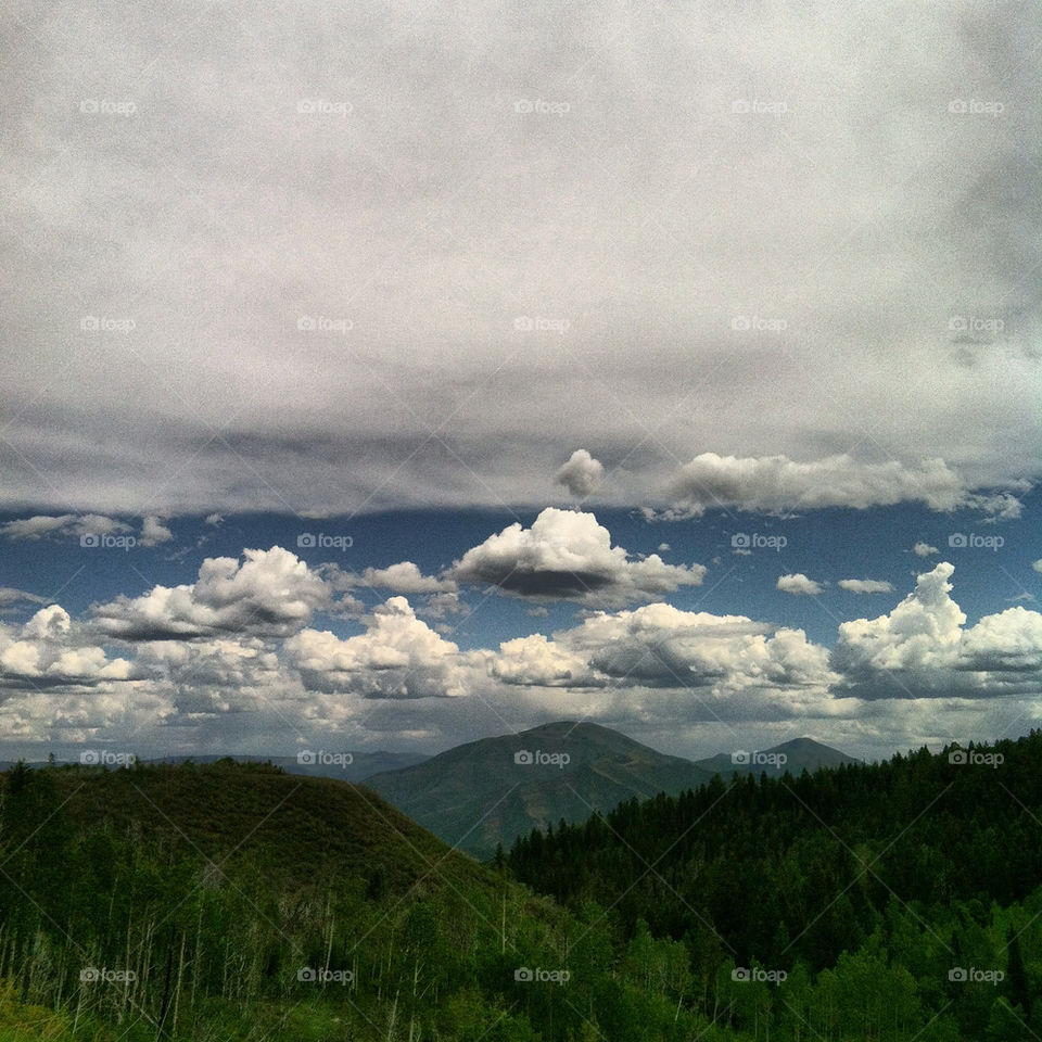 utah landscape clouds mountains by comstock
