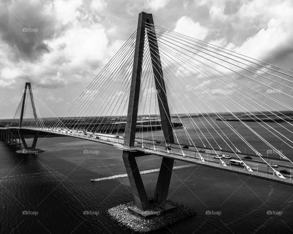 Bridge, Architecture, Sky, Monochrome, City