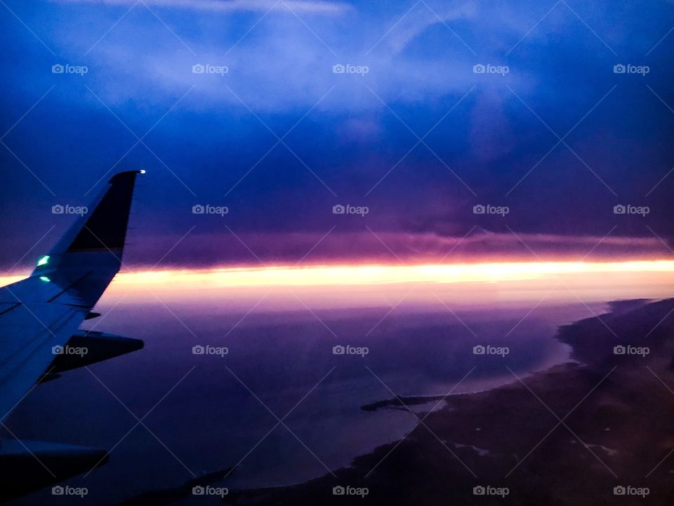 San Francisco landing sunset