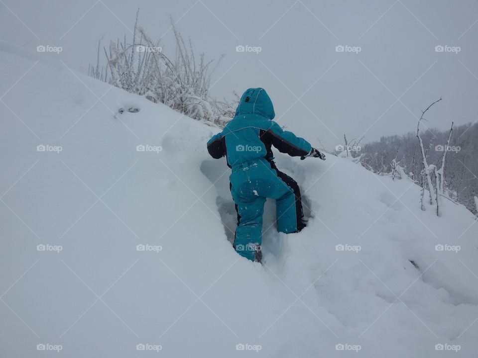 kid in the snow