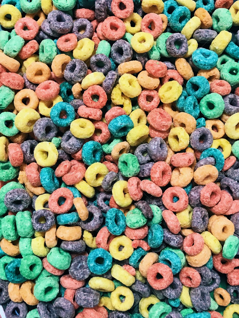 Colorful breakfast cereal. Colorful ring