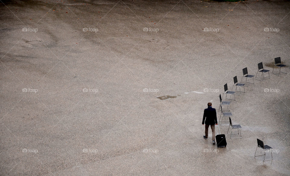 A man with a suitcase