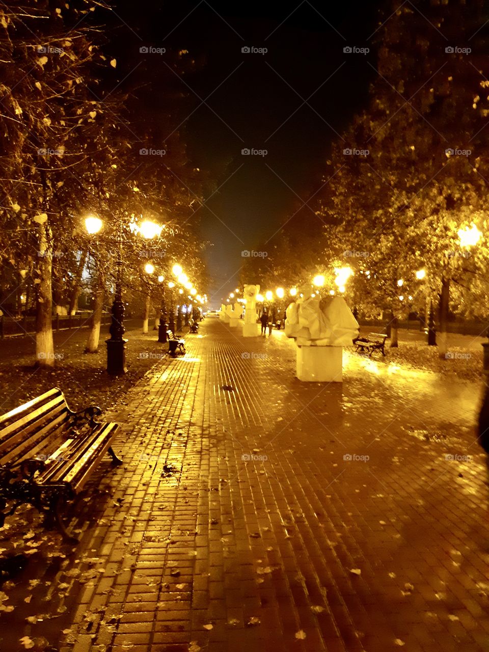 walk through the streets of the night city