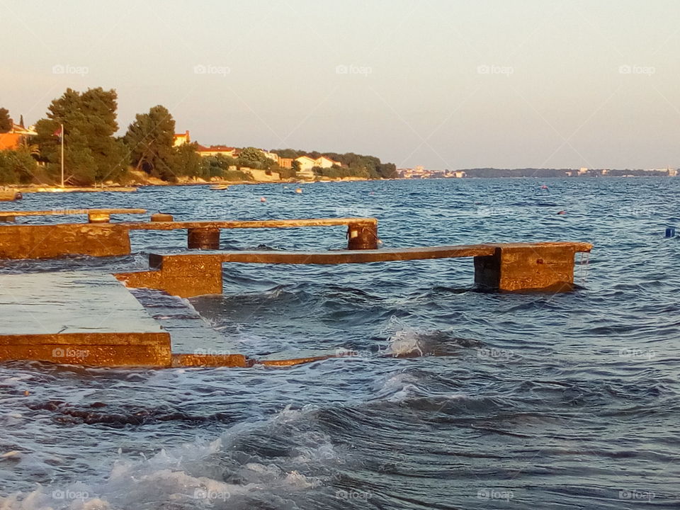 evening at the adriatic sea, croatia