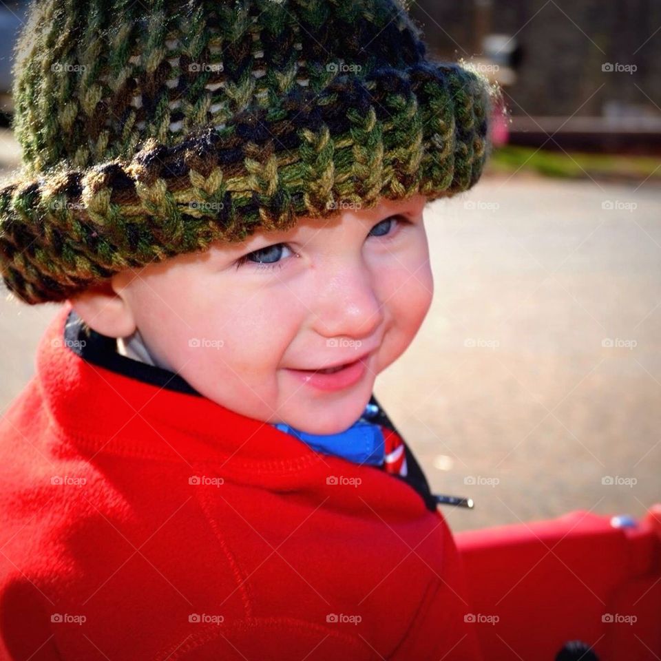 Beautiful blue eyed baby boy