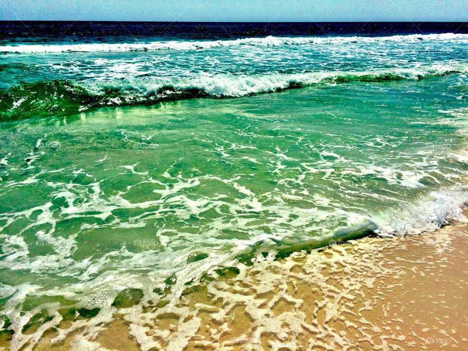Ocean waves. Rippling waves at the seaside