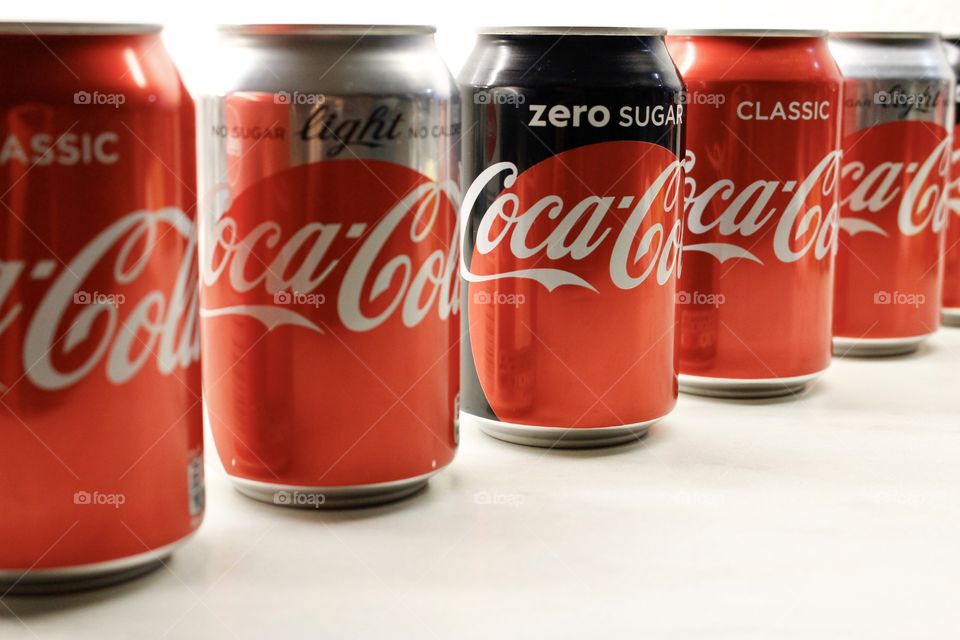 Different flavors of Coca-Cola 