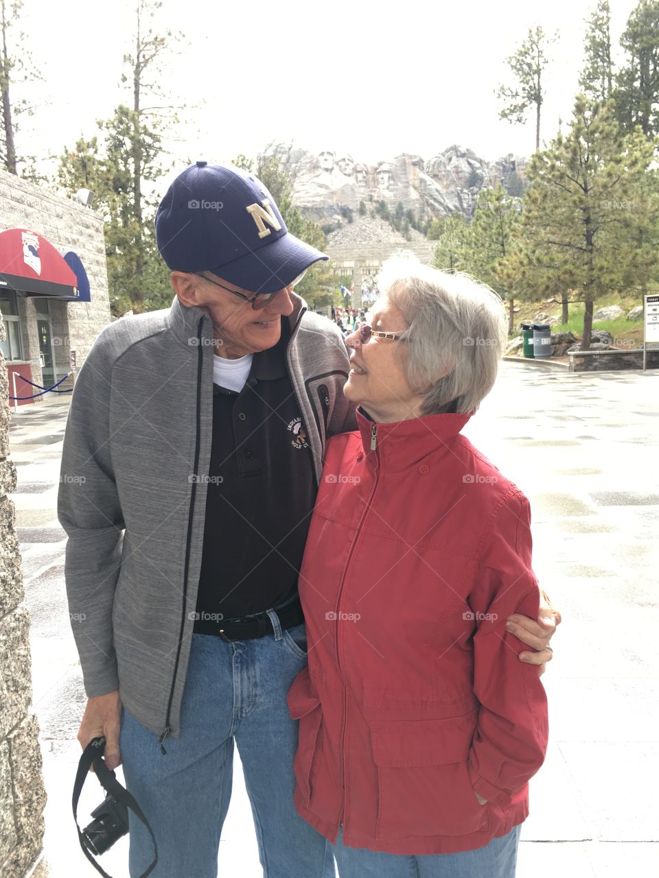 Senior couple at Mount Rushmore National Monument