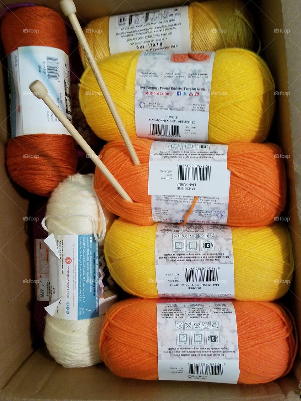 Knitting Project in Bright Colors