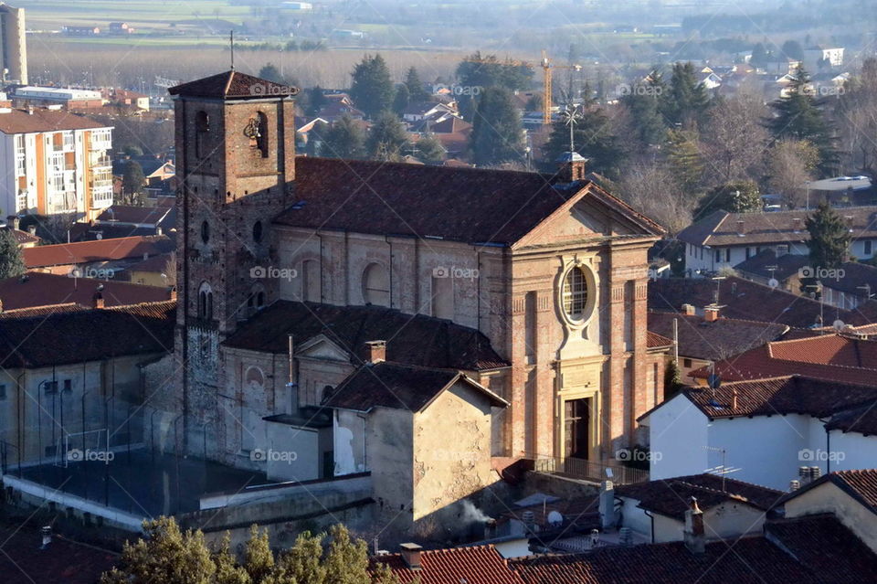 landscape, country, city, homes, outdoor, roof, sky, horizon, church,