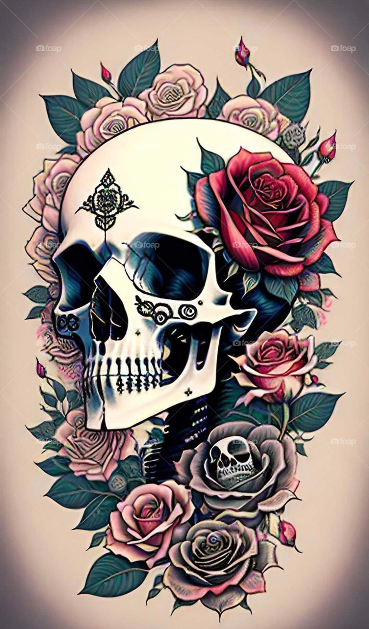 Skull & Flowers 