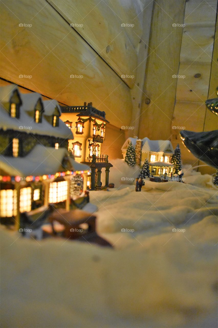 Christmas Town decoration small ornamental houses