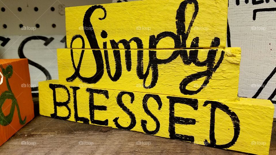 simply blessed sign