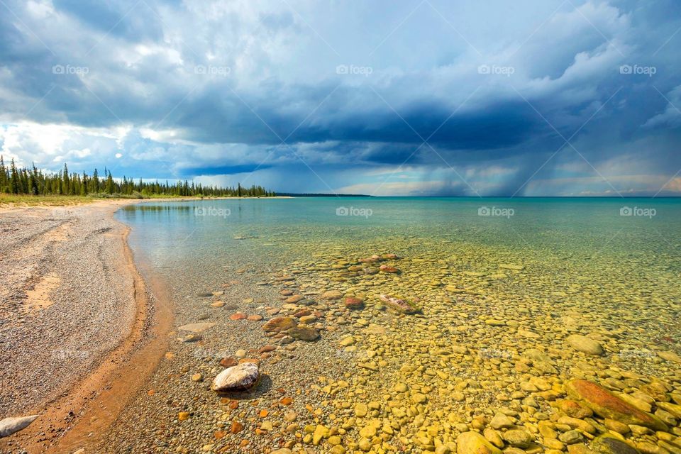 Beautiful cloudy beach 