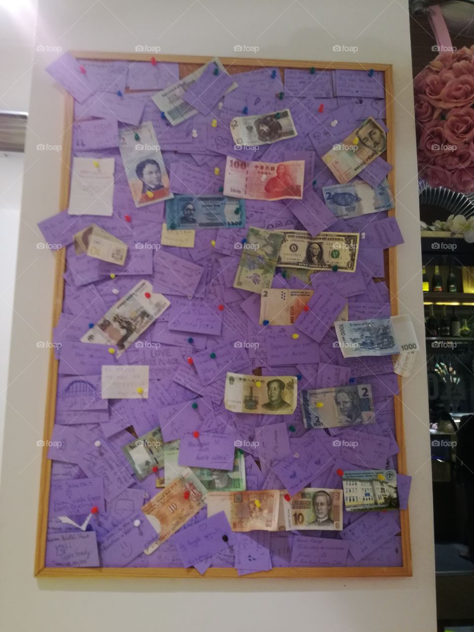 Recados e notas numa gelataria