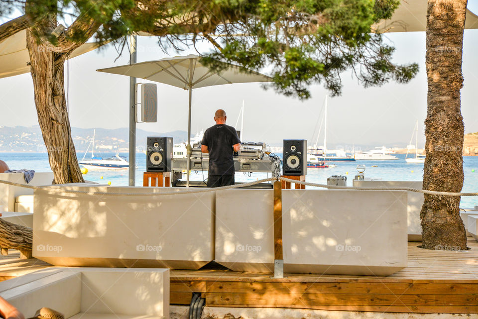 Dj playing at cala bassa