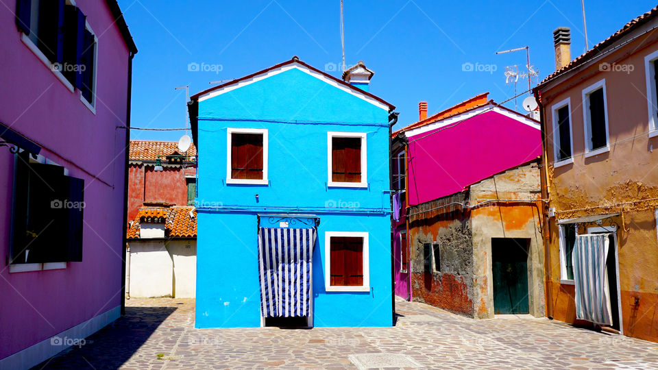 Colorful building in Burano, Italy