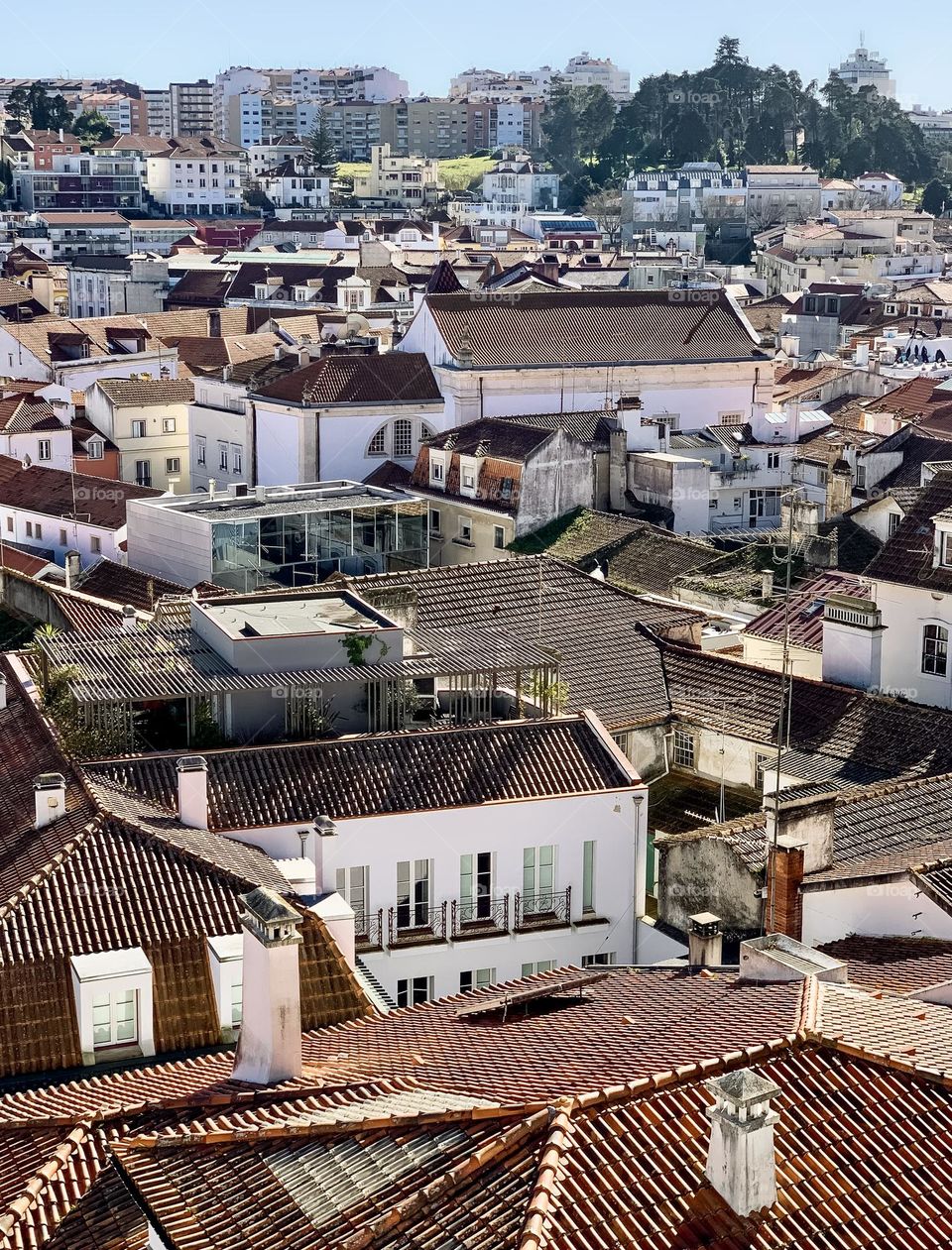 A view across the rooftops of the city of Leiria