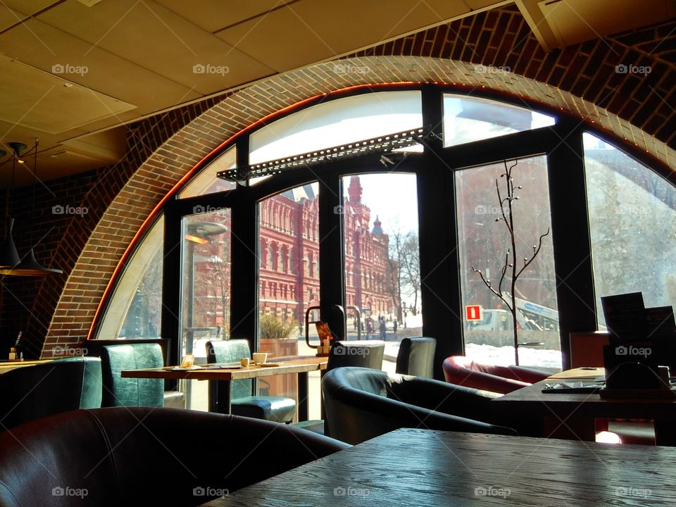 window in a cafe