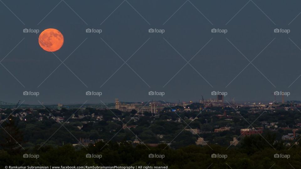 Blue Moon rises over Boston 