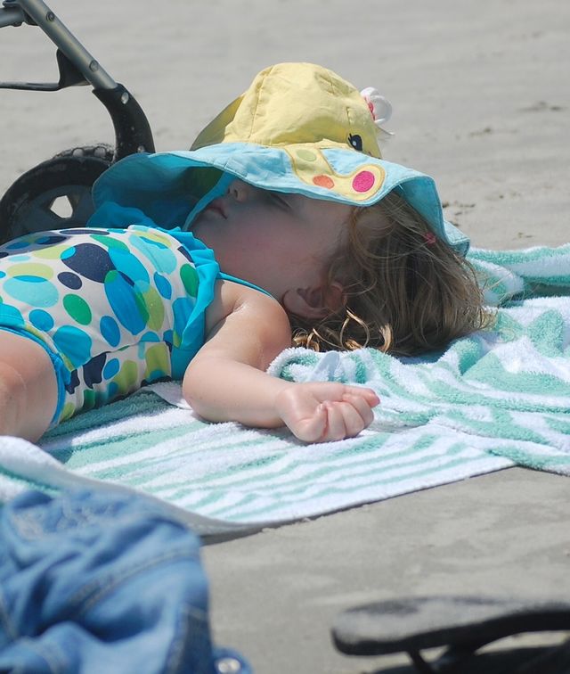 Sleeping beach baby 