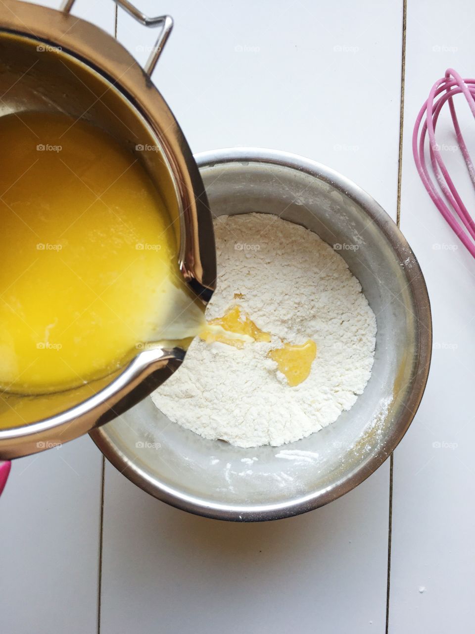 Pouring butter 