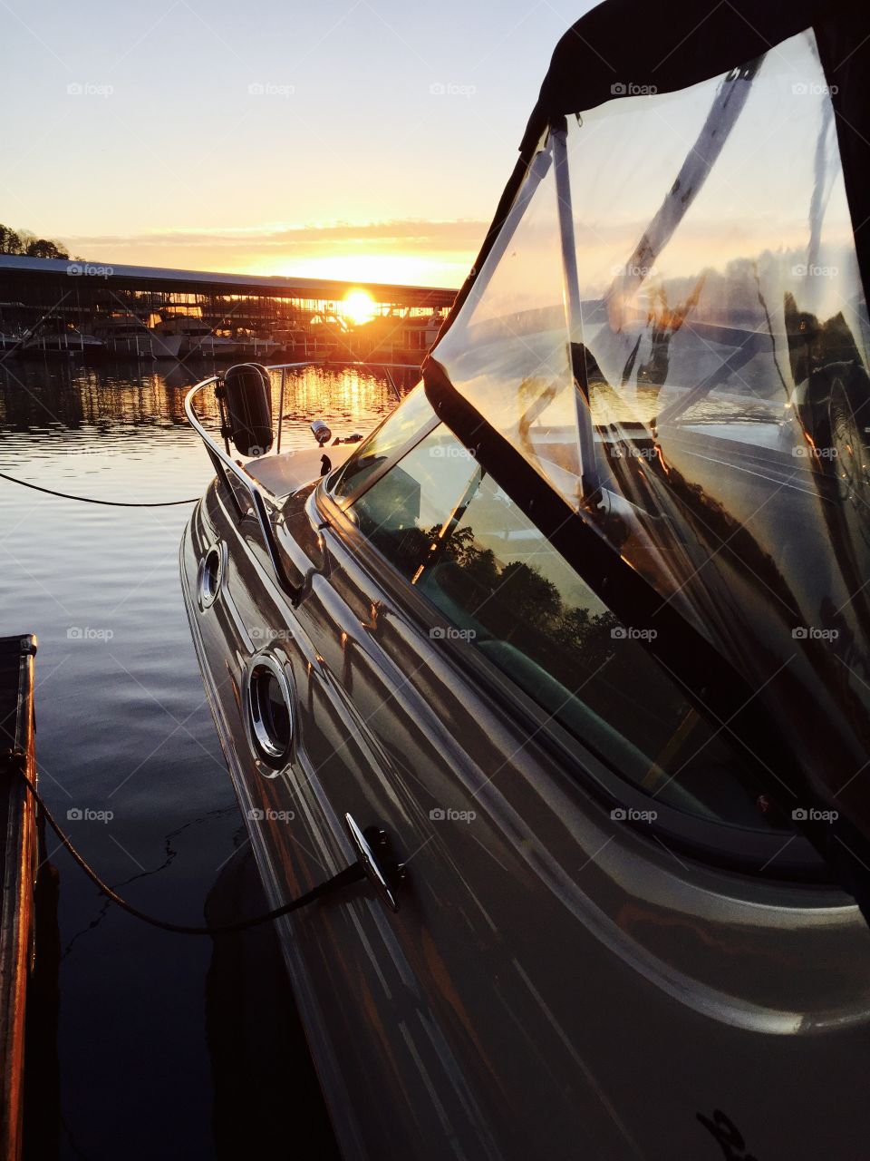 Sunrise at boat