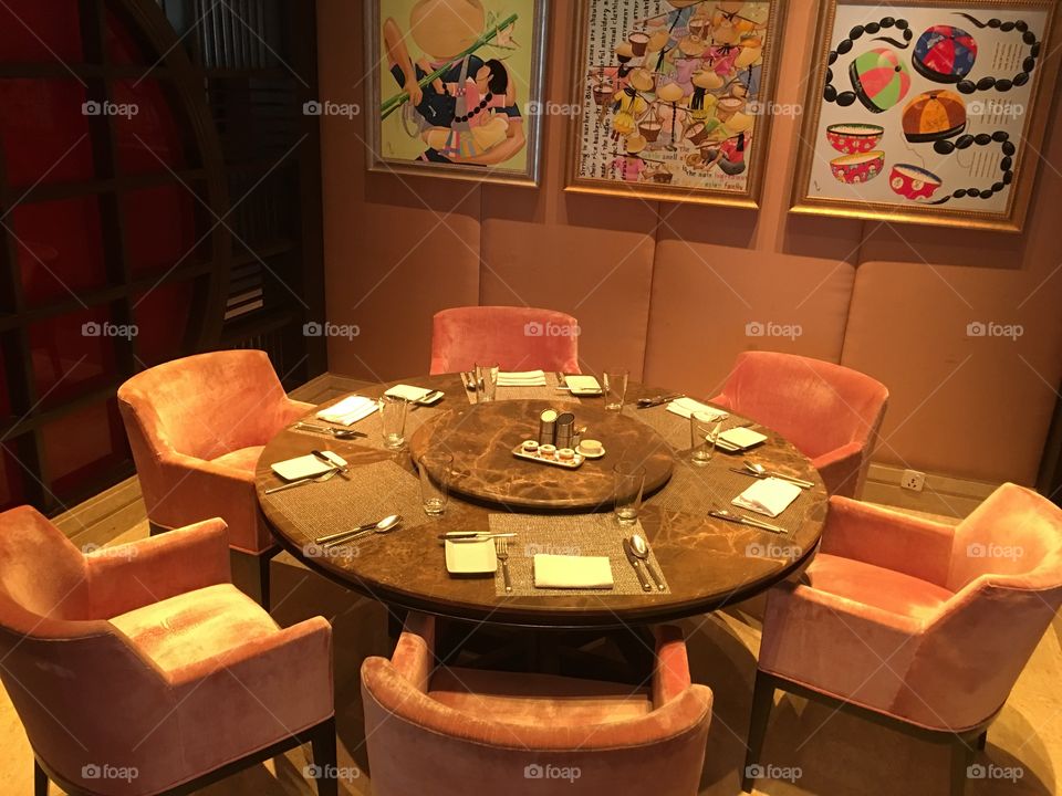 Chinese dining table at hotel 