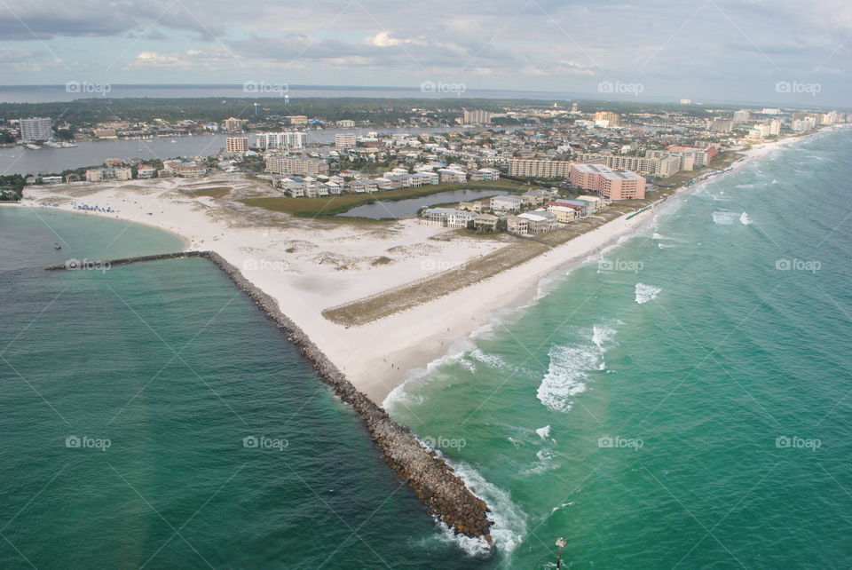 Helicopter view of Destin, Florida
