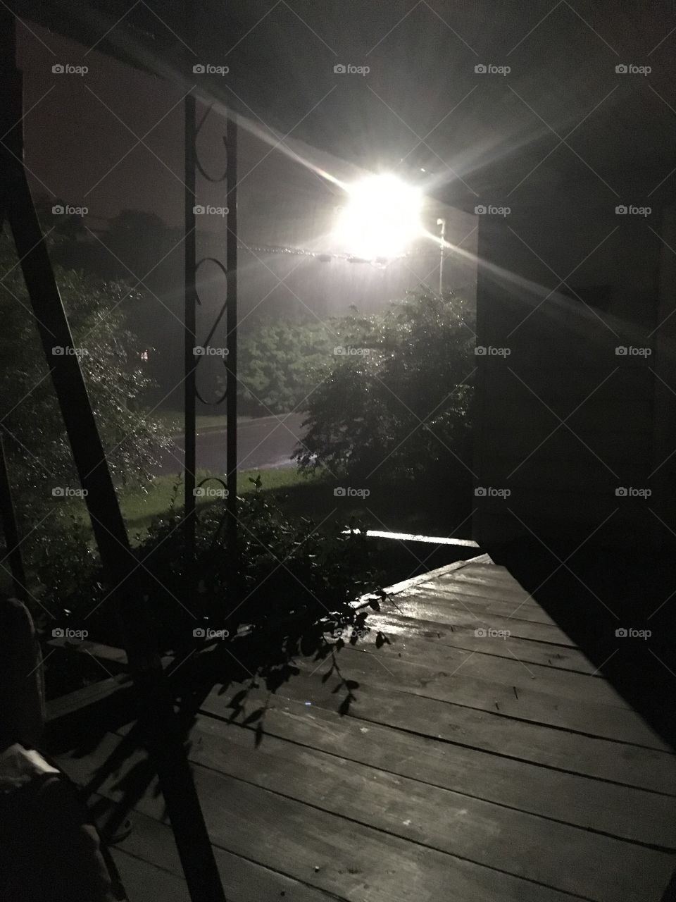 Stormy night on the porch