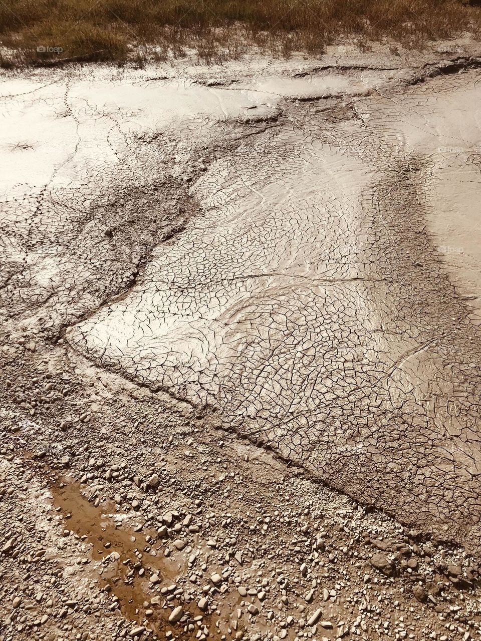 dried river bed due to global warming of the planet, natural texture