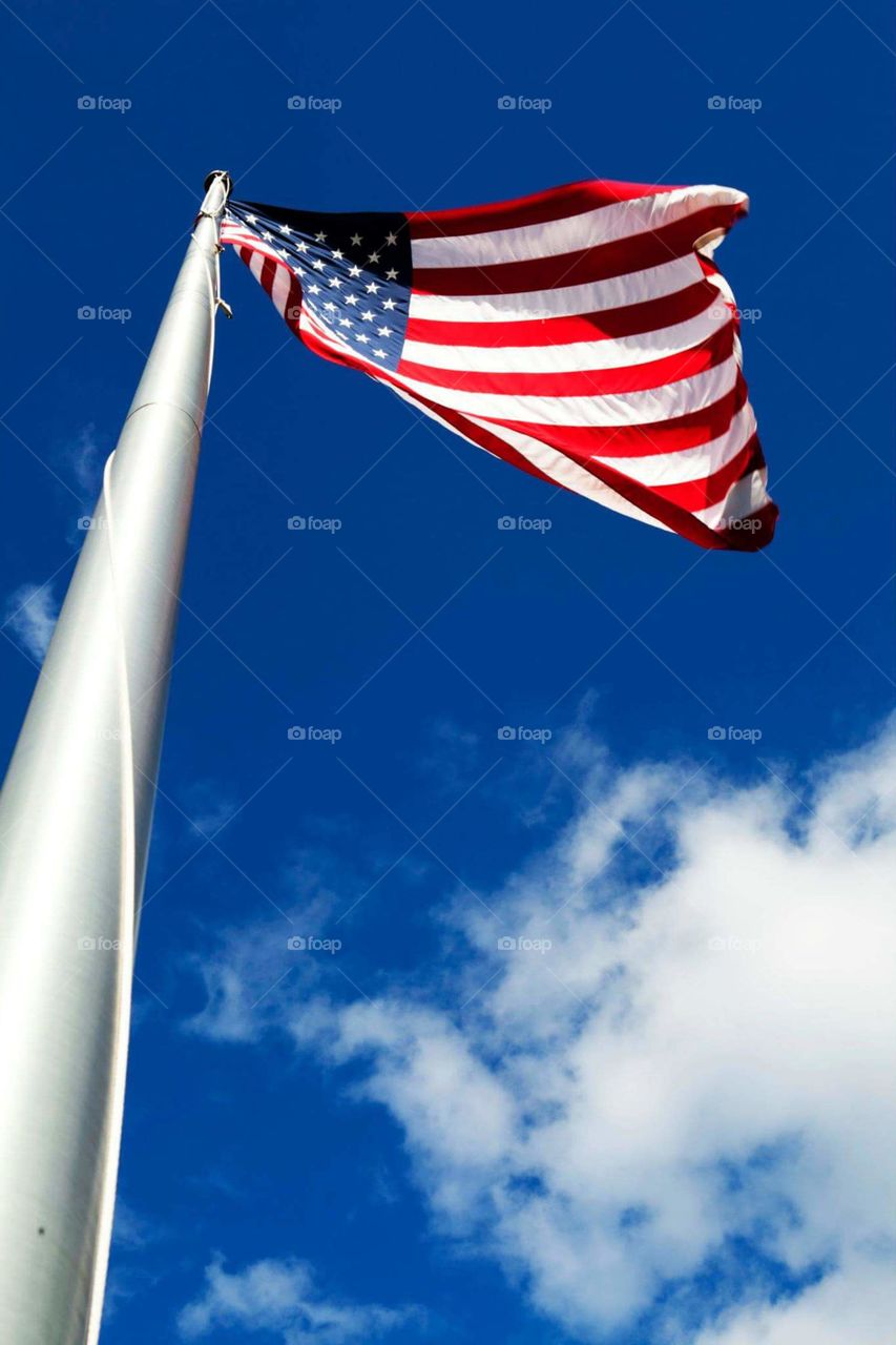 American Flag in The Wind