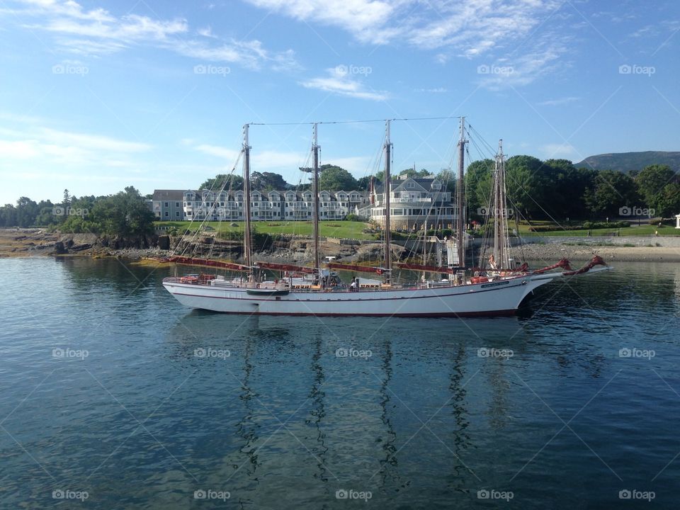 Beautiful sailboat in Bar Harbor, Maine