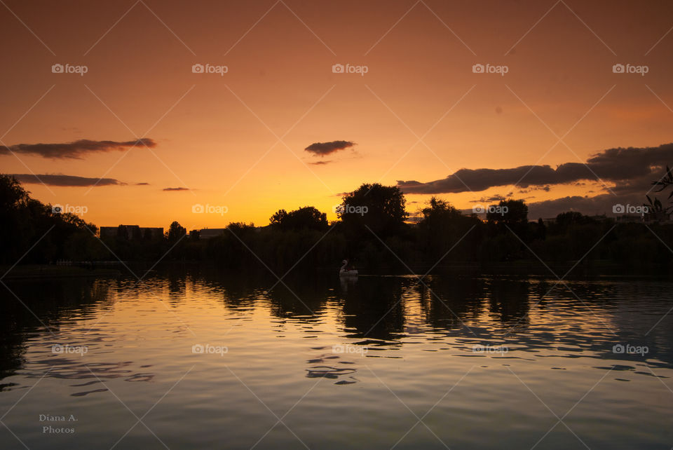 Sunset, Dawn, Lake, Water, Reflection