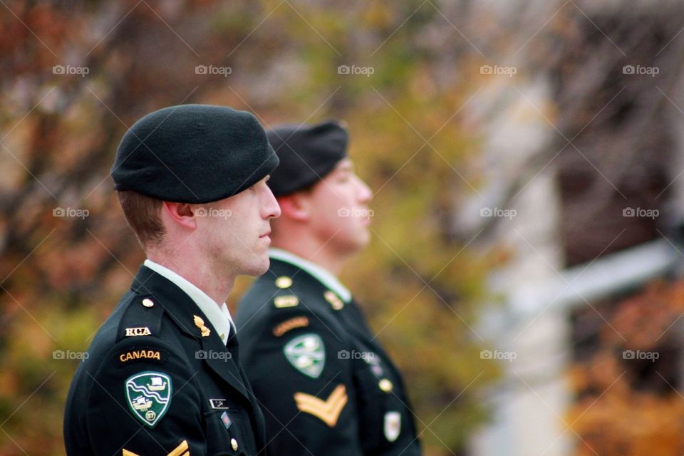 Soldiers. Canadian military at the tomb of the unknown soldier