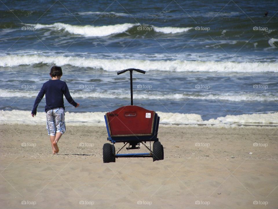 Playing at the beach