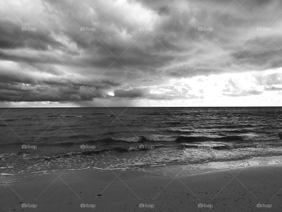 Storm clouds over sea