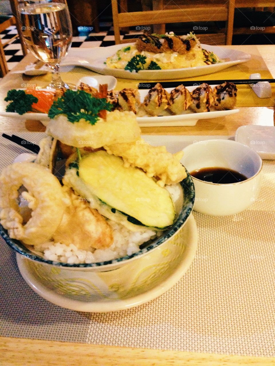 Tempura and rolls