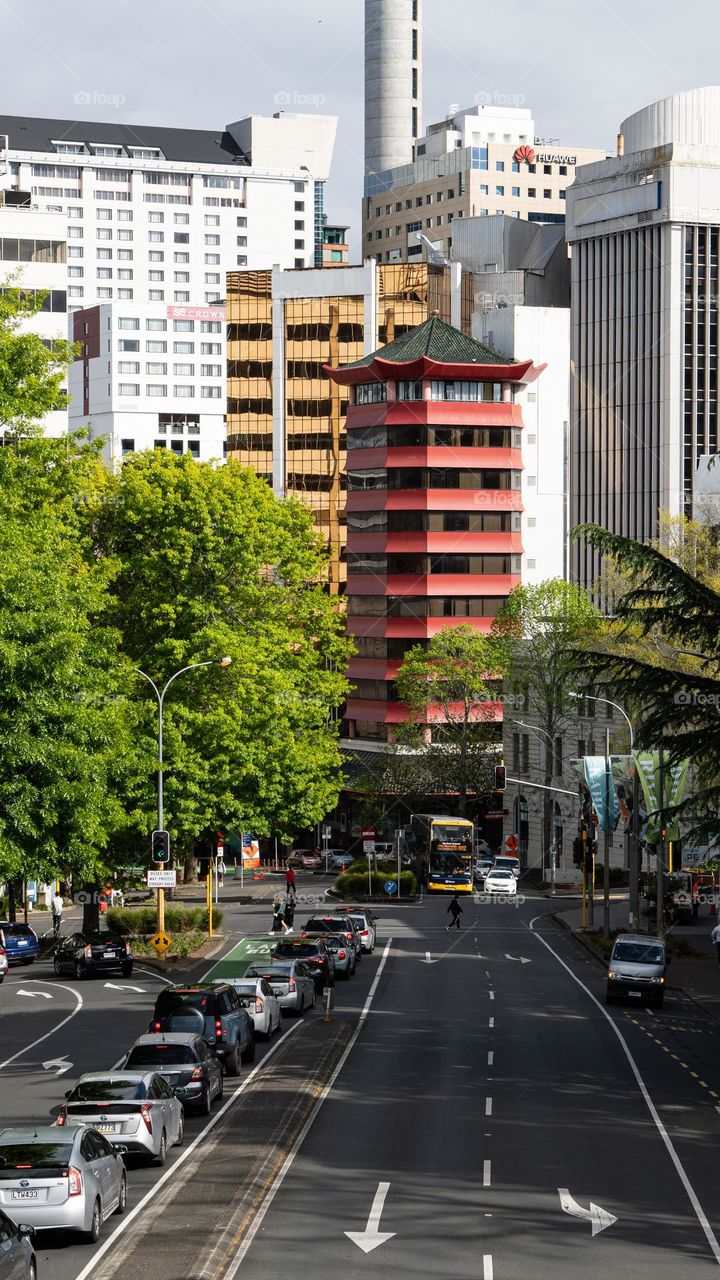 Asian building in Auckland