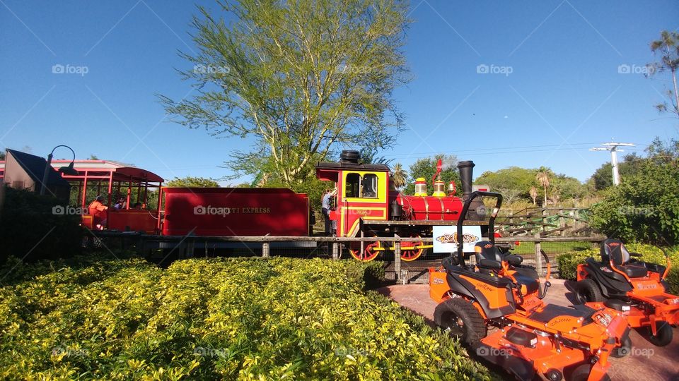 red train at busch gardens