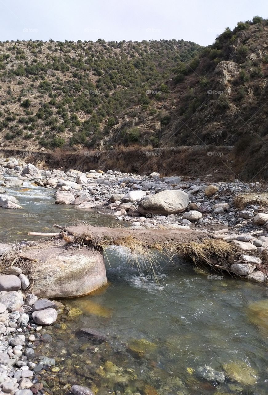 small bridge in river